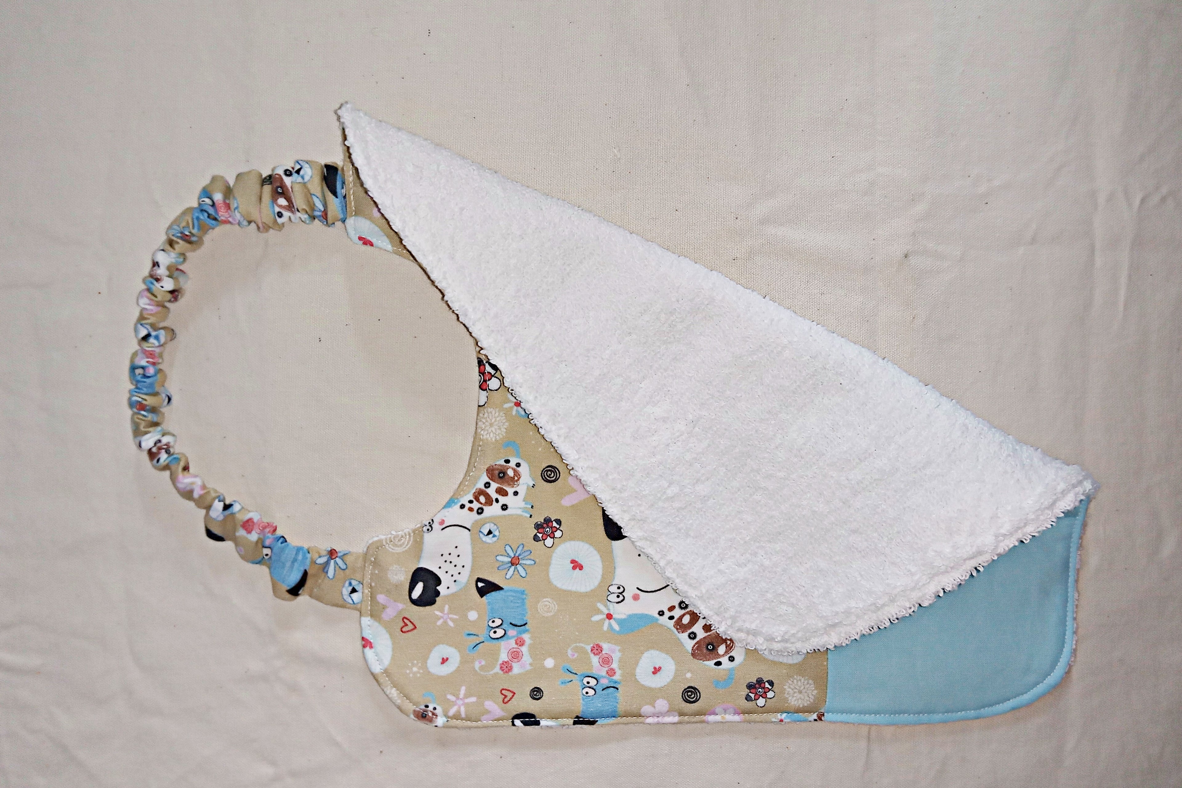 Bavaglino con elastico bambino 1-2 anni - cotone 100%, fatto a mano