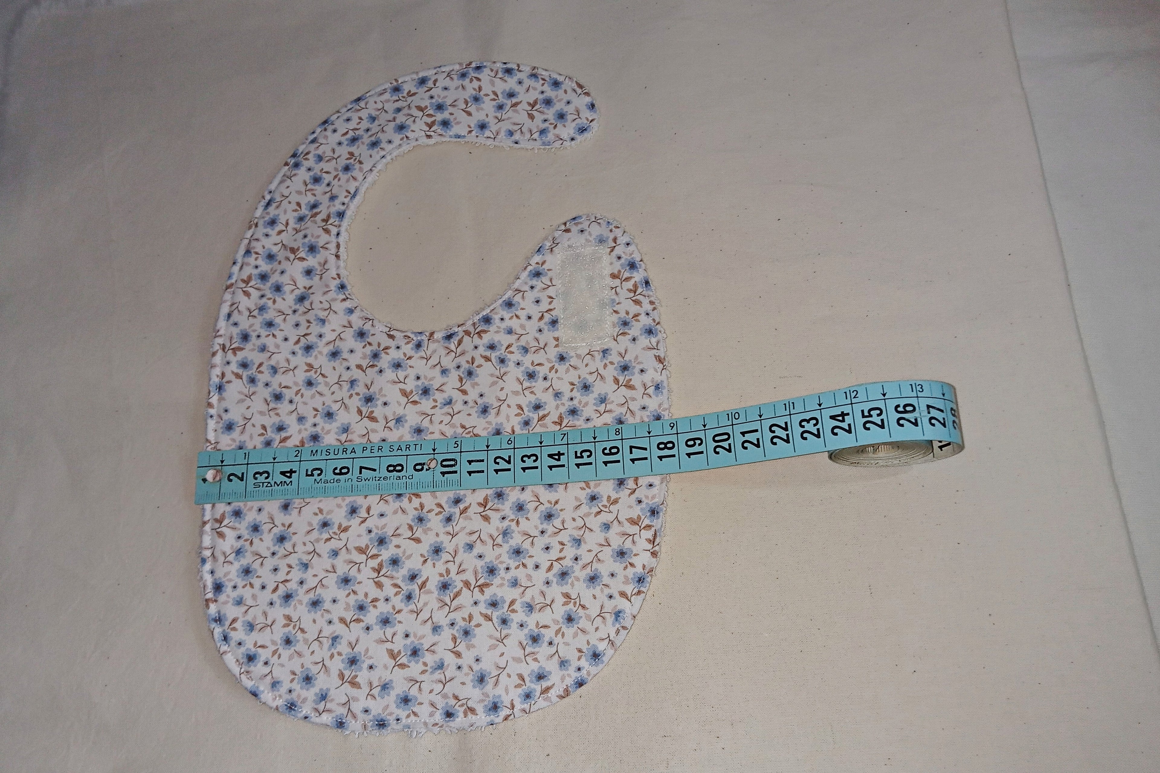 Bavaglino neonato 0-3 mesi - cotone 100%, fatto a mano