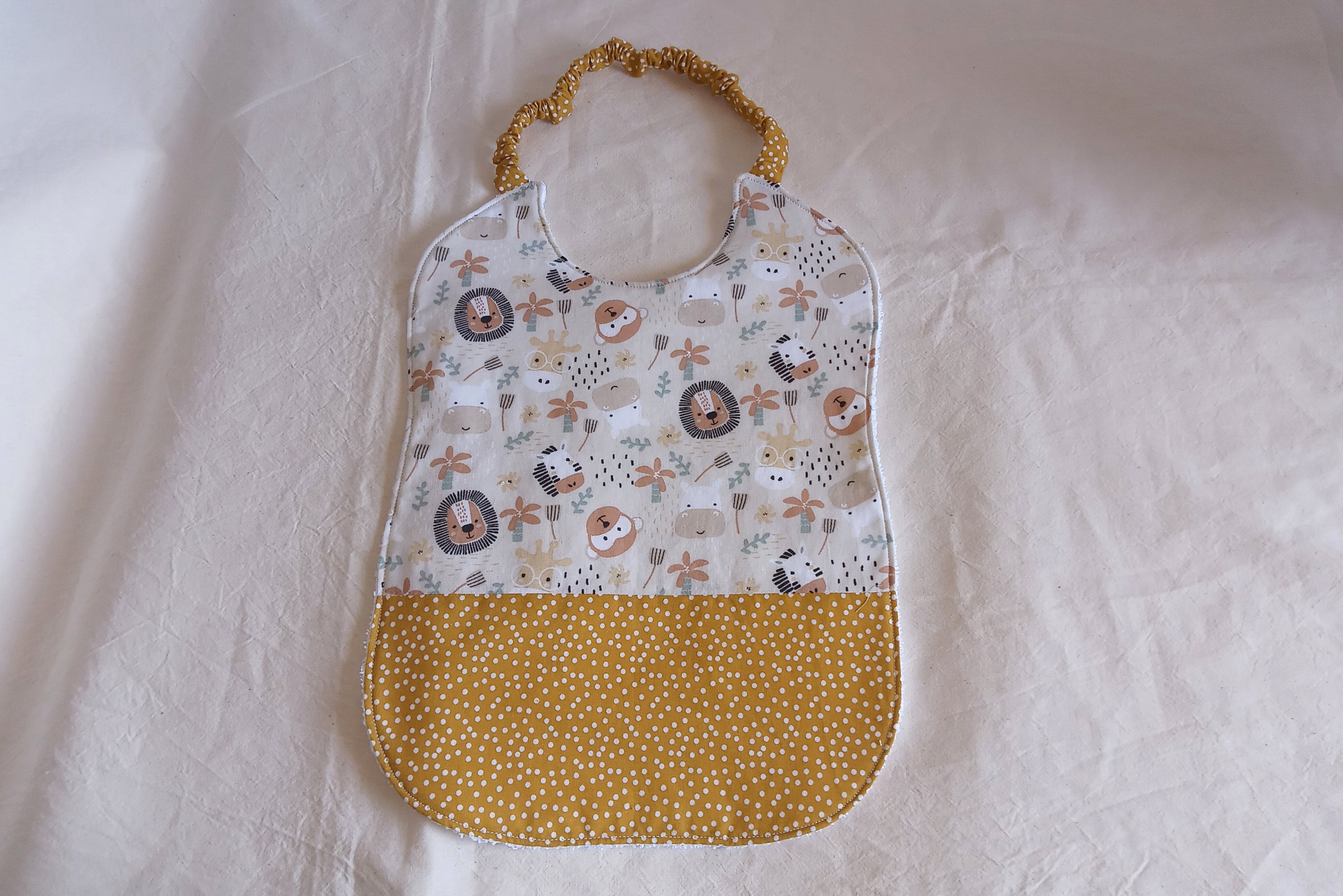 Bavaglino con elastico per scuola materna - Artigianale Cotone Oeko-Tex