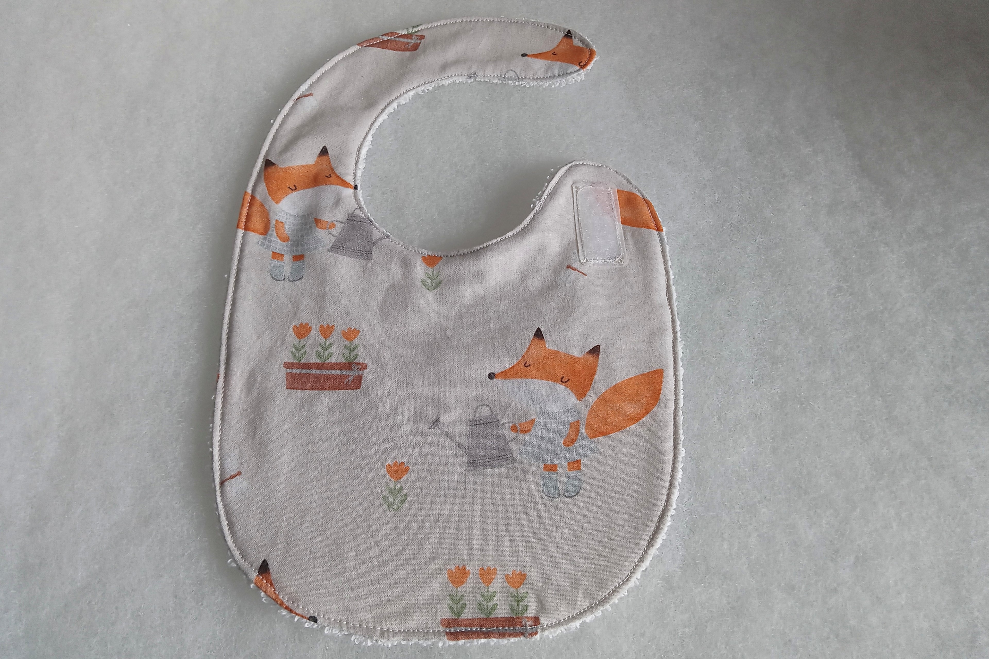 Bavaglino neonato 0-3 mesi - cotone Oeko-Tex, fatto a mano