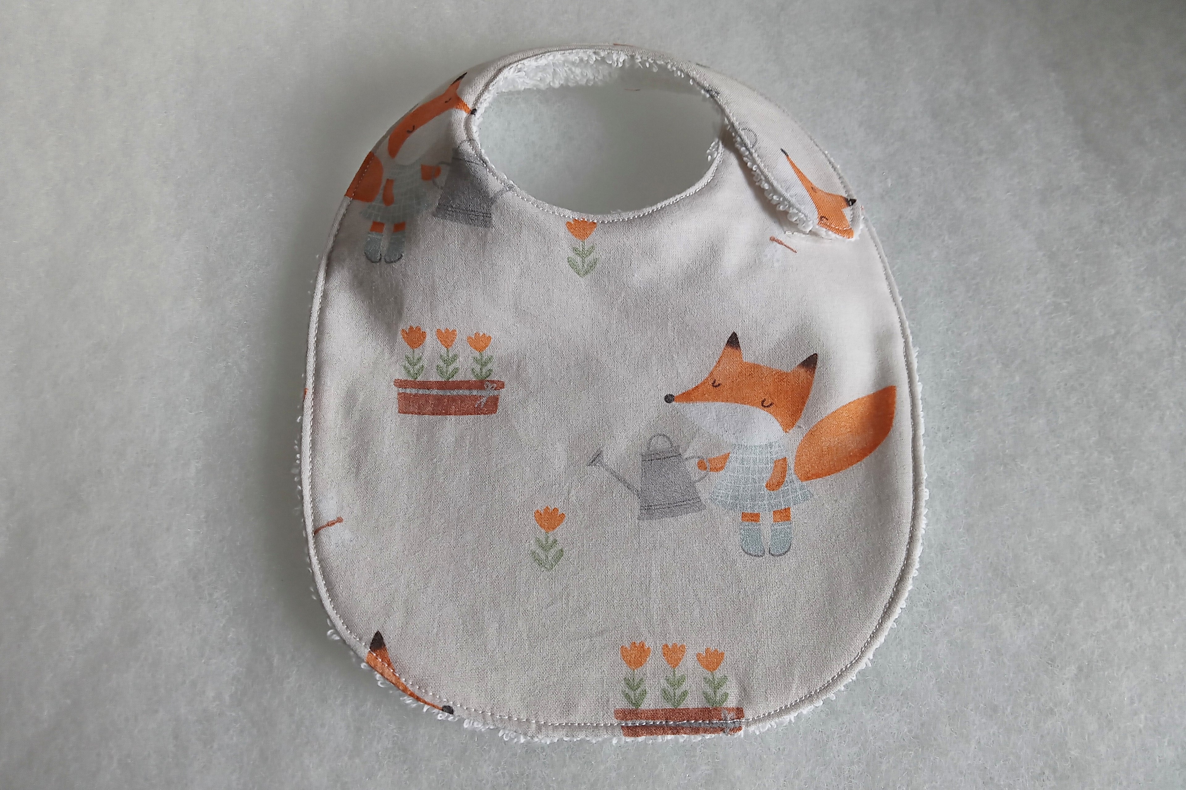 Bavaglino neonato 0-3 mesi - cotone Oeko-Tex, fatto a mano