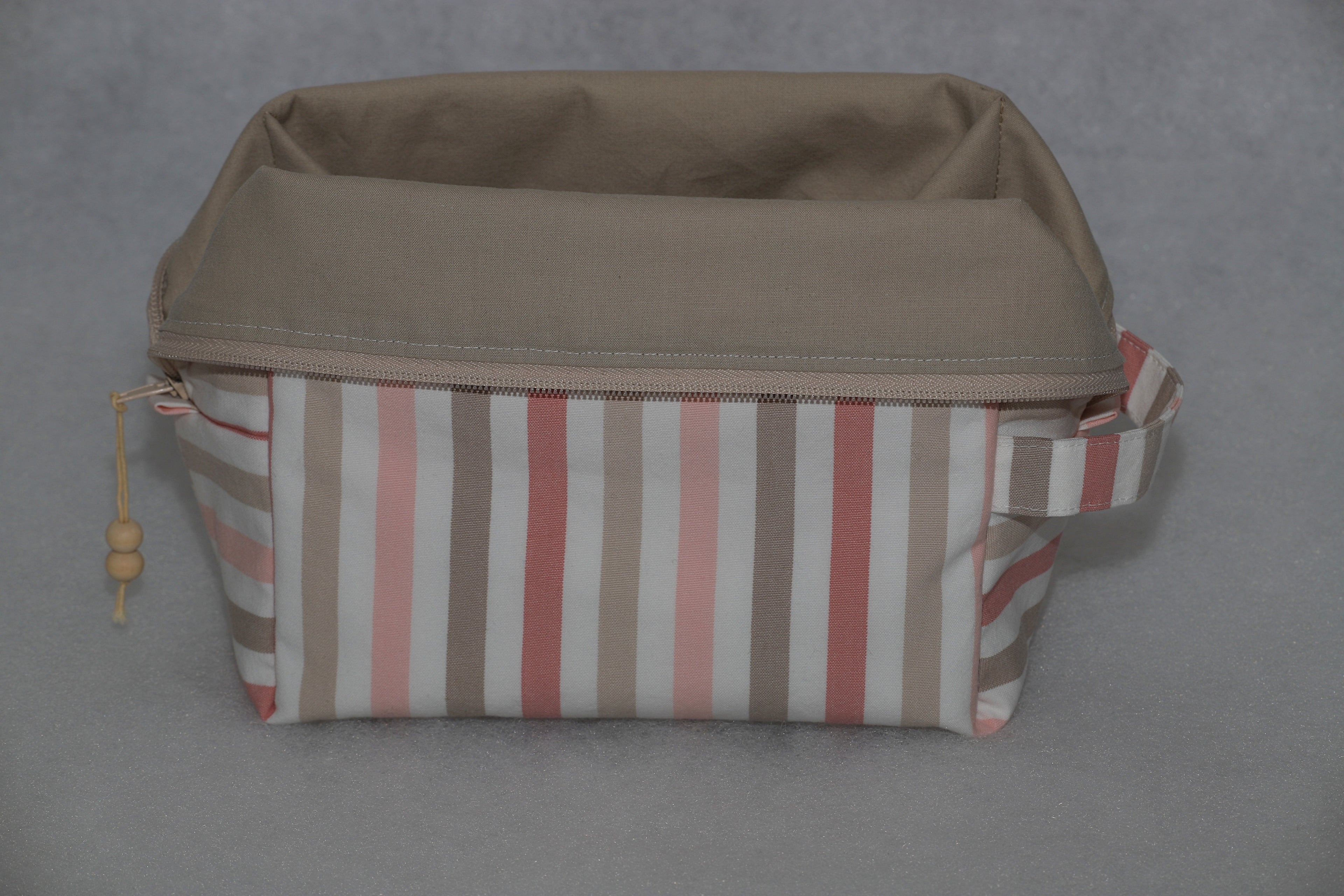 Beauty case - cotone a righe, fatto a mano