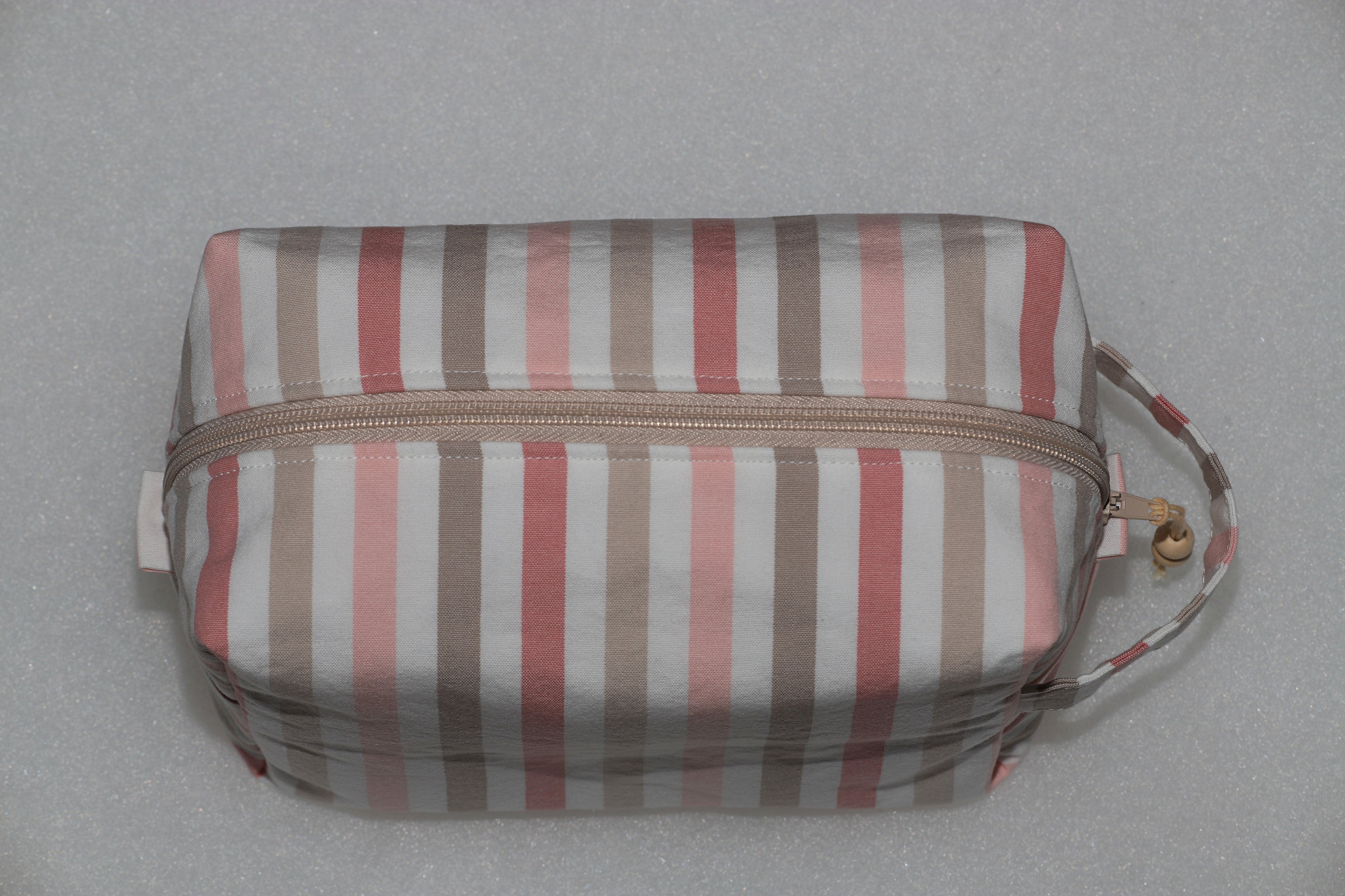 Beauty case - cotone a righe, fatto a mano