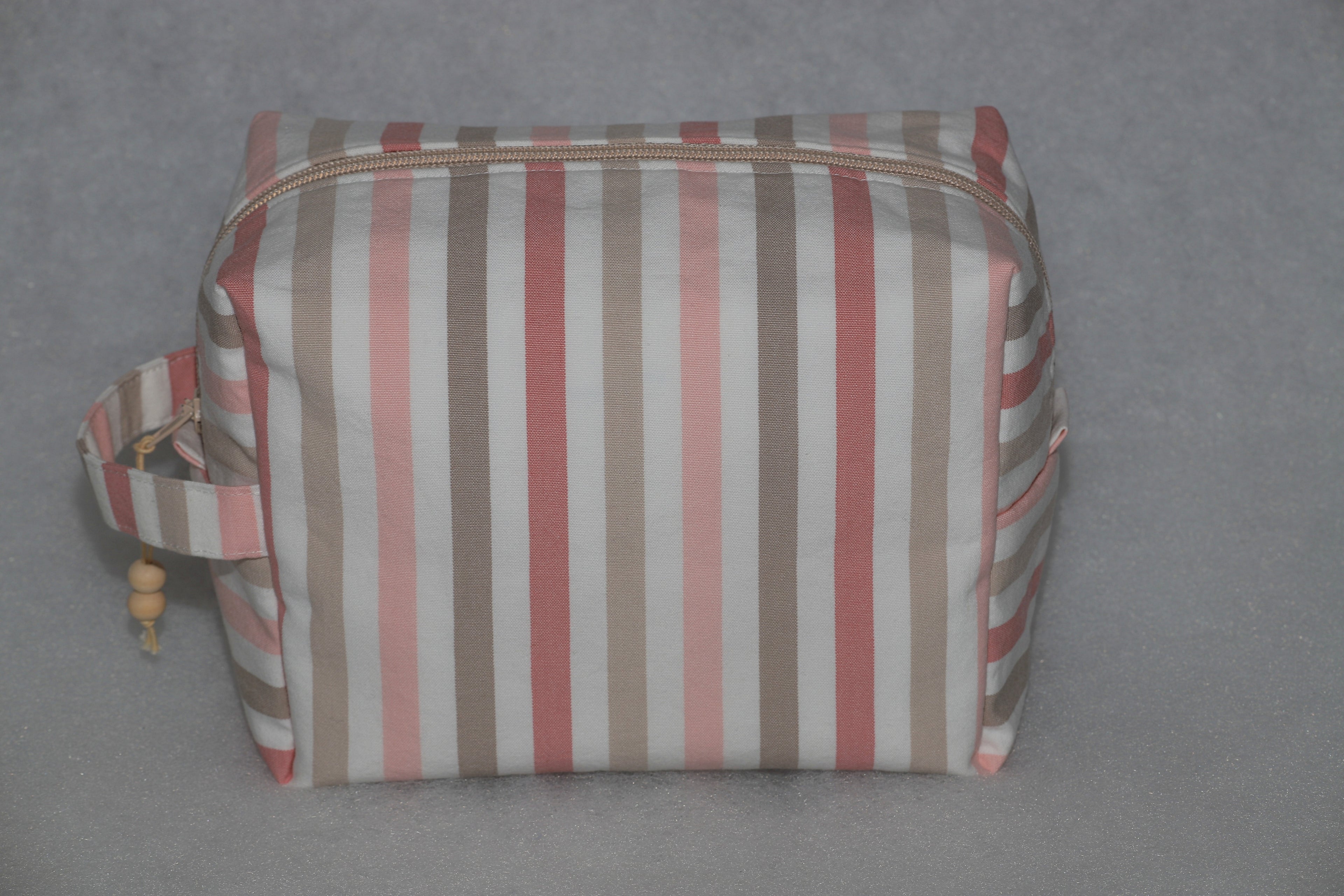 Beauty case - cotone a righe, fatto a mano