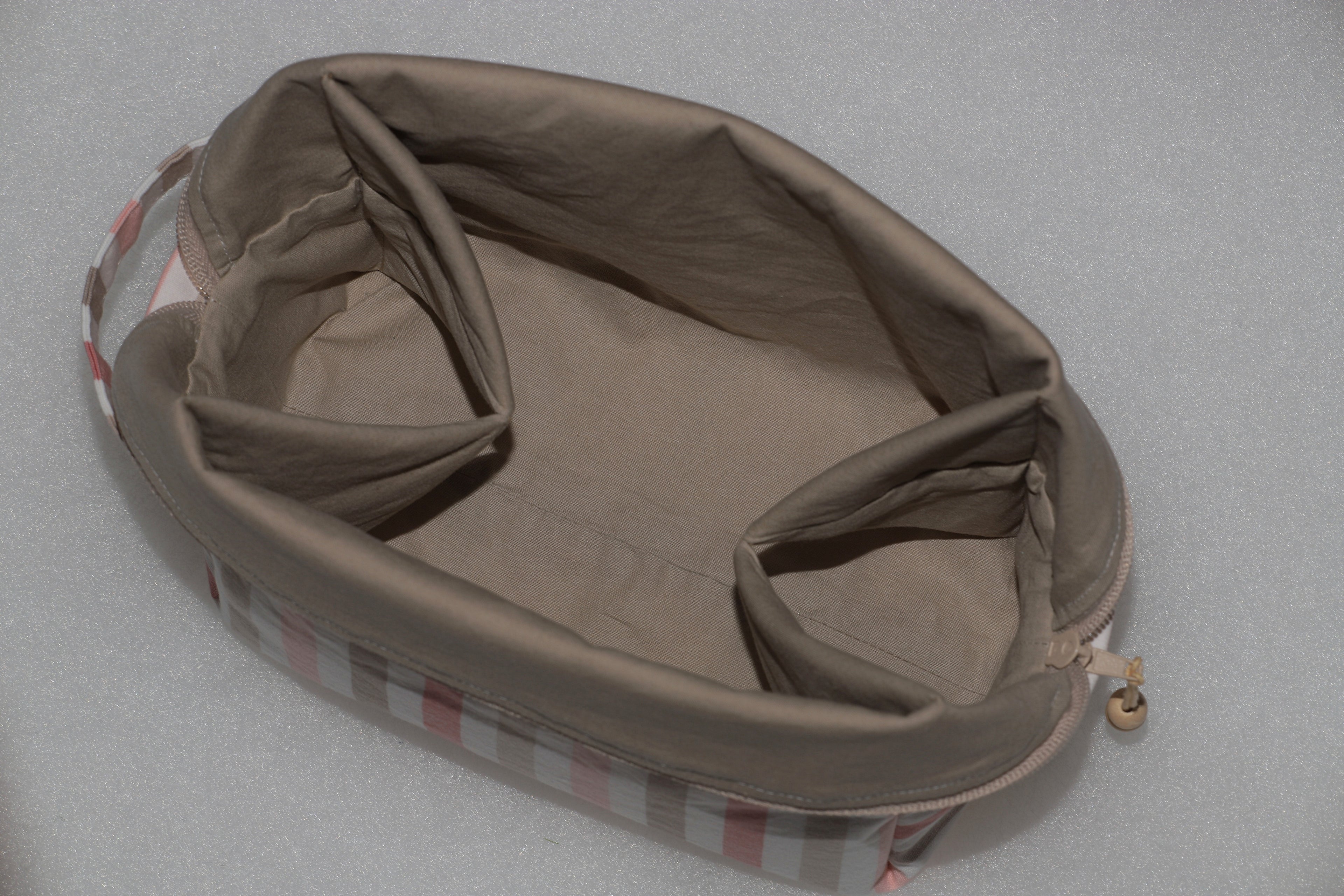 Beauty case - cotone a righe, fatto a mano