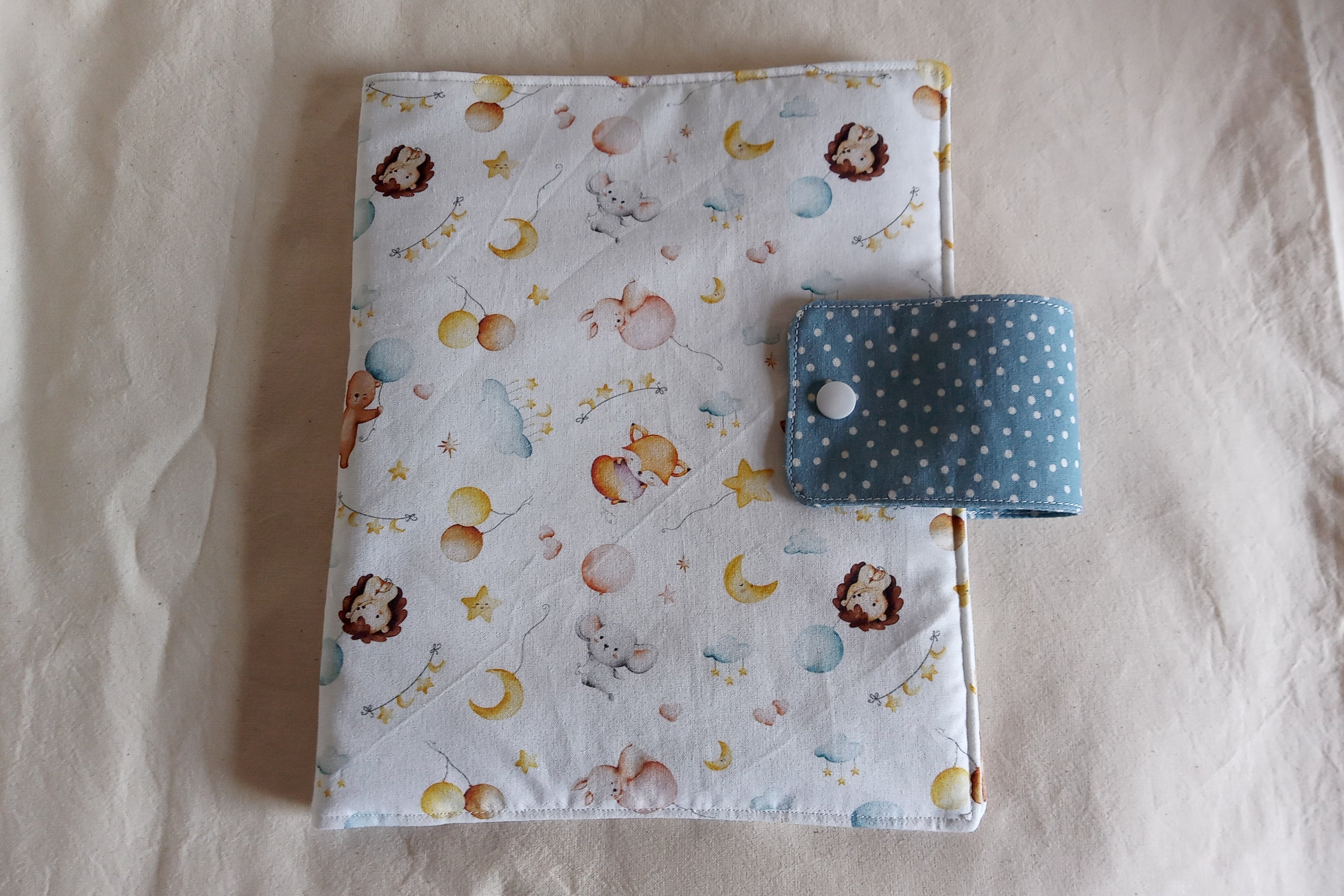 Porta pannolini artigianale Dolci Animaletti Balloon - 3 Tasche, Oeko-Tex