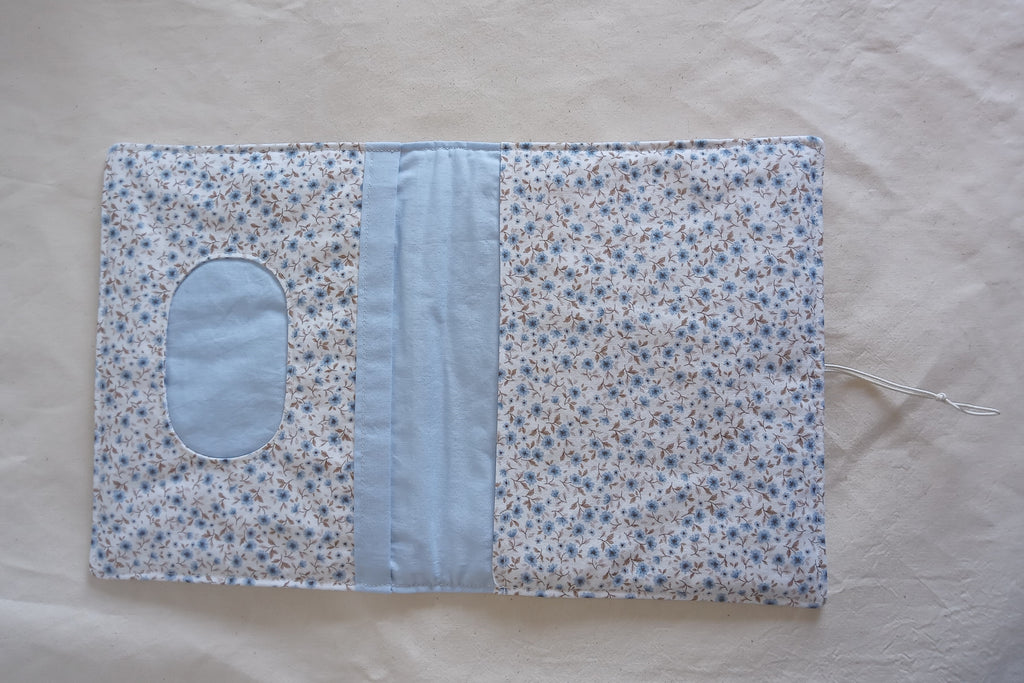 Porta pannolini e salviette artigianale a 2 tasche - cotone 100%