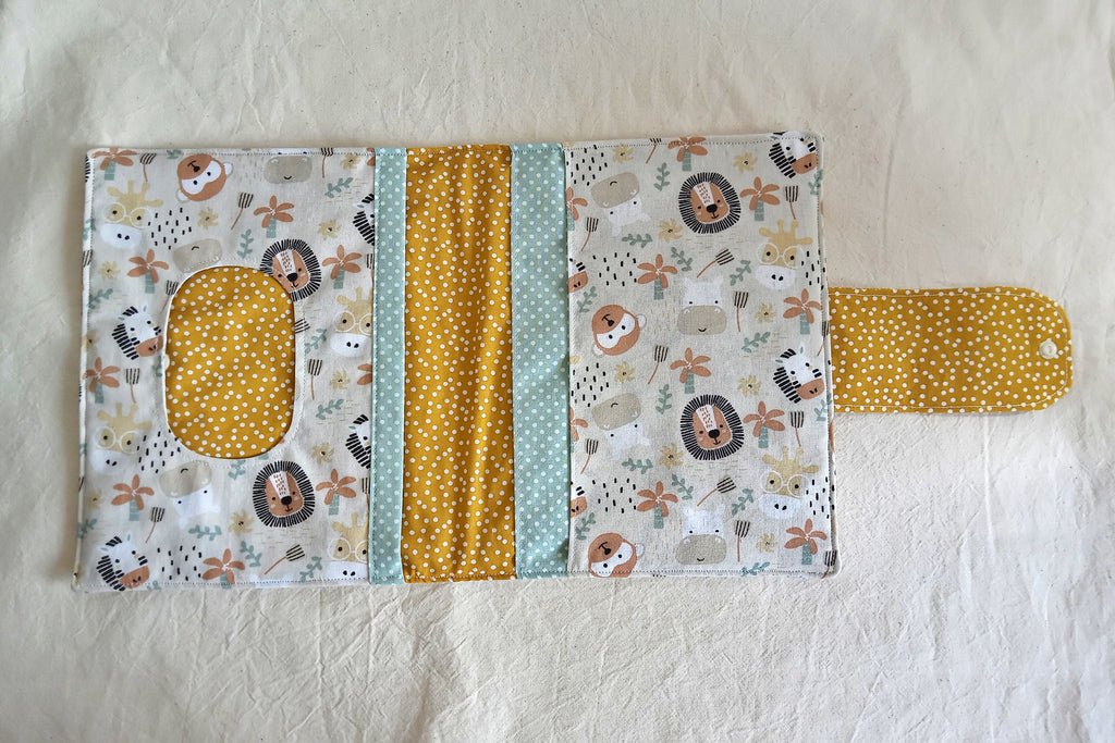 Porta pannolini da borsa artigianale Savana - 3 Tasche, cotone Oeko-Tex
