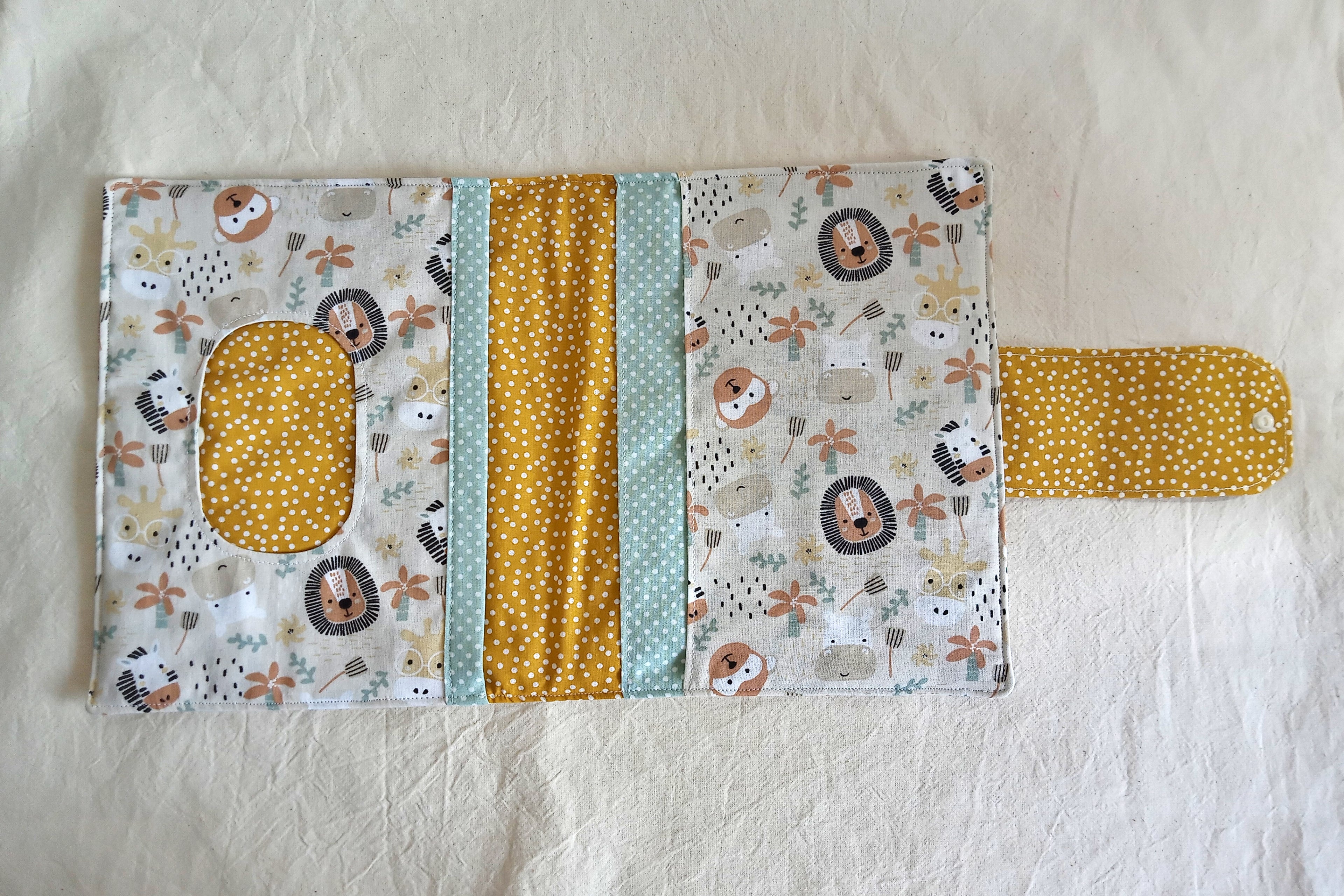Porta pannolini da borsa artigianale Savana - 3 Tasche, cotone Oeko-Tex