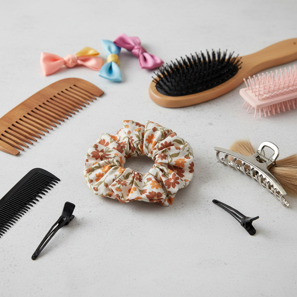 Scrunchie elastico per capelli piccolo - Cotone 100% artigianale