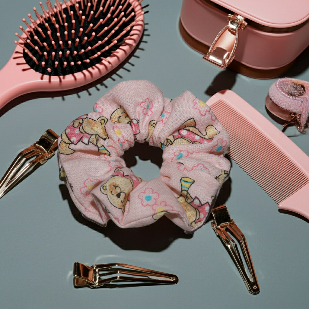Scrunchie elastico per capelli piccolo - Cotone 100% artigianale