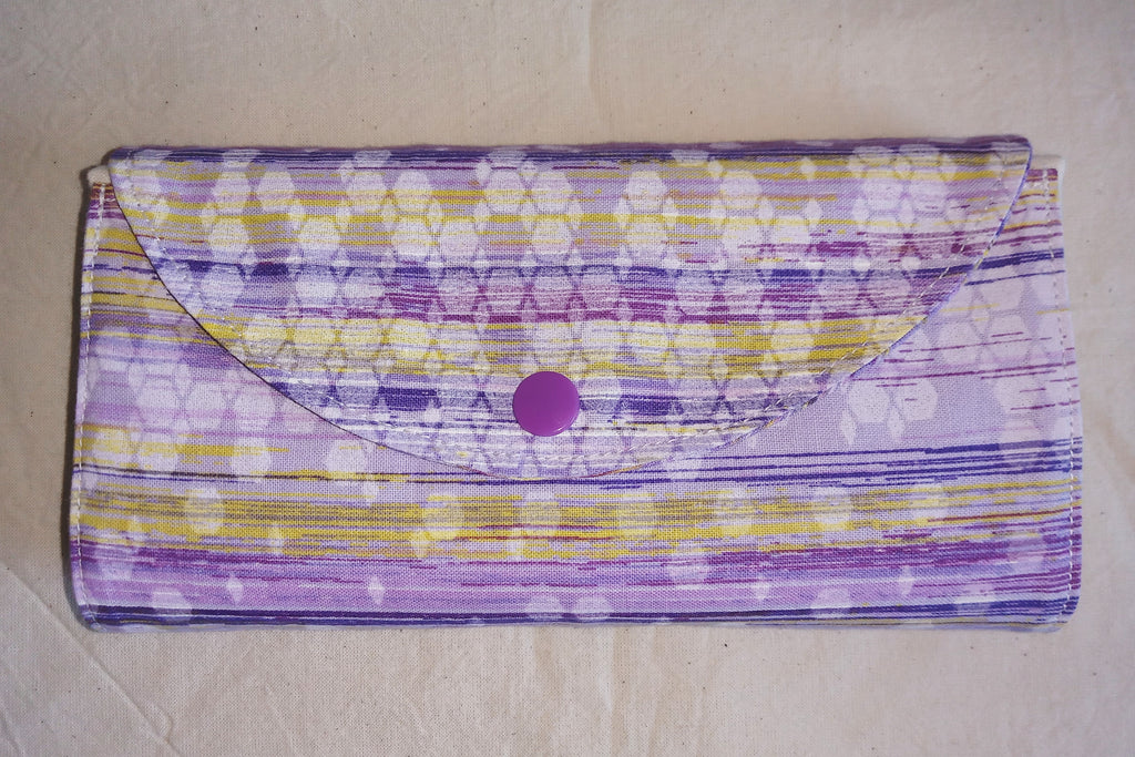 Borsa shopper richiudibile in canvas di cotone artigianale – Tasca lilla sfumata