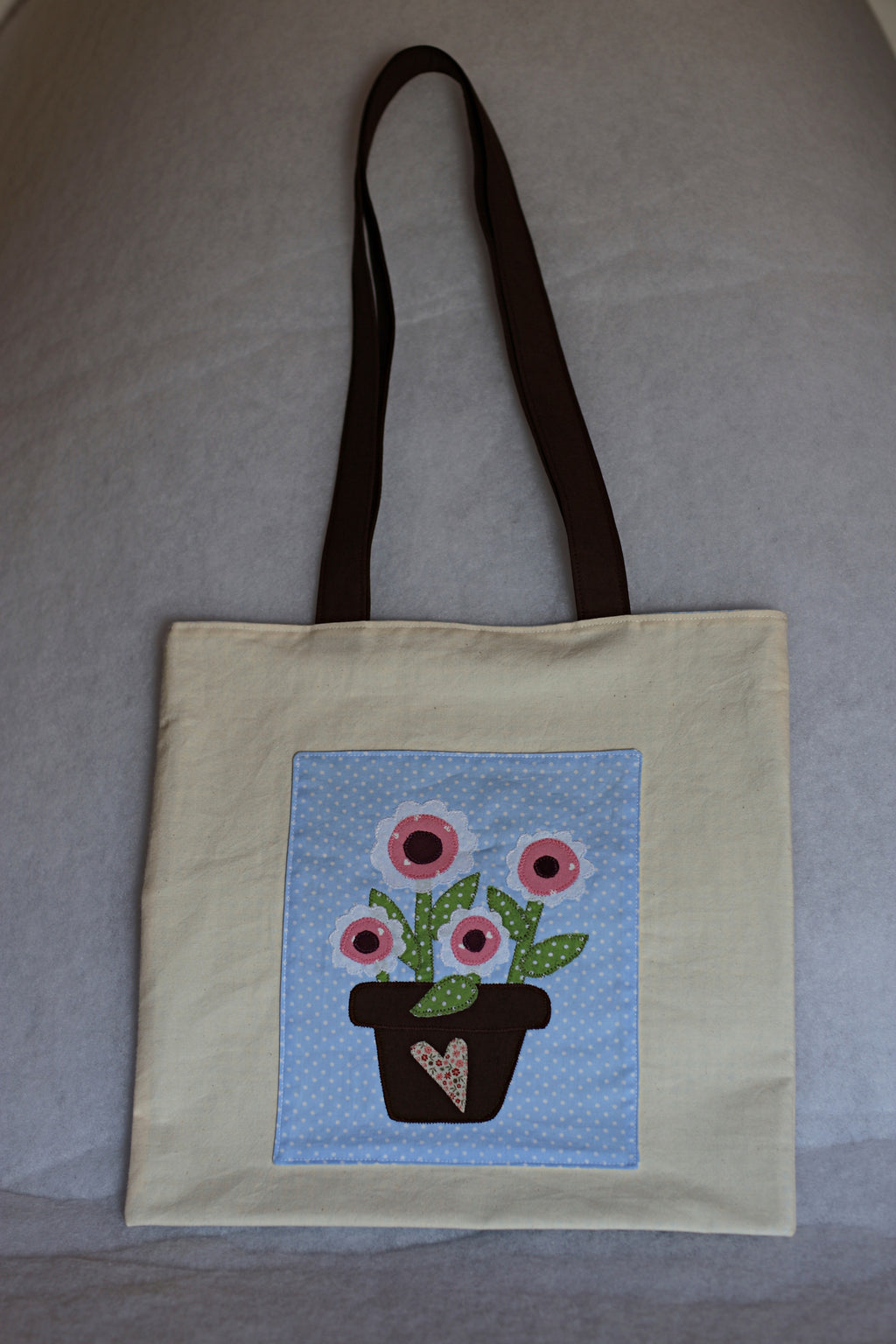 Borsa tote bag artigianale Margherita - Pezzo unico in canvas