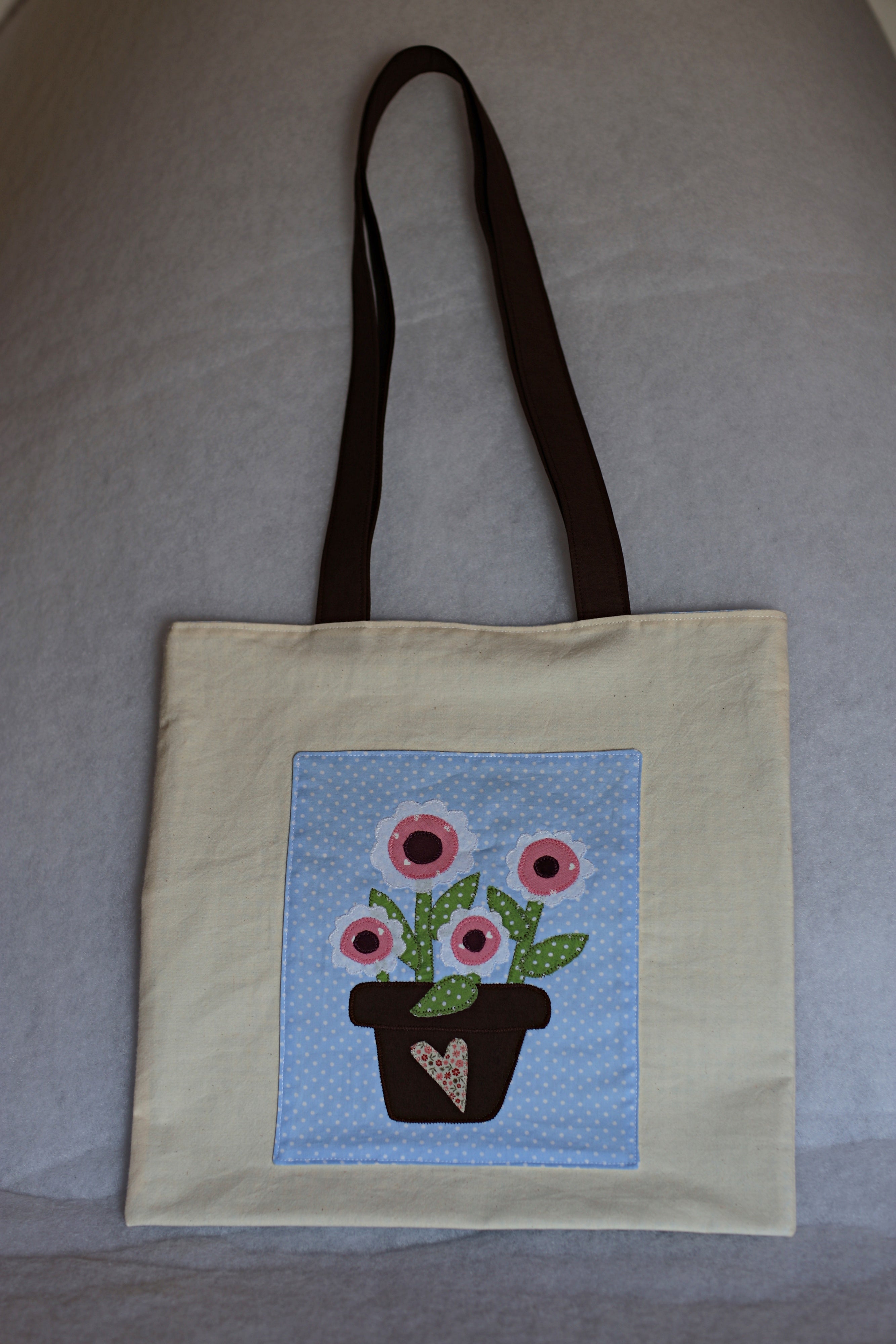Borsa tote bag artigianale Margherita - Pezzo unico in canvas