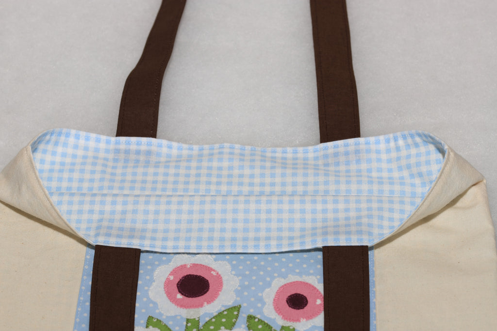 Borsa tote bag artigianale Margherita - Pezzo unico in canvas